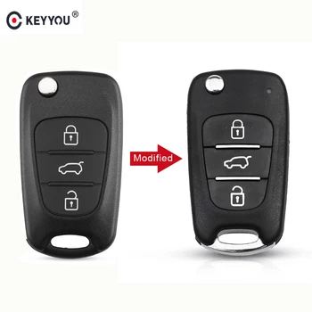 KEYYOU 3 Button Filp Modified Remote Control Car KeY Shell Case Fob Cover za Hyundai Avante I30 IX35 Kia K2 K5 Sorento Sportage