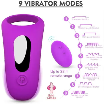 S vibrirajućim prstenom za Penis, daljinski upravljač, 9-speed vibrator prstenovi za penis punjiva moćna вибрационная seks-igračka za muškarce i parove