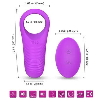 S vibrirajućim prstenom za Penis, daljinski upravljač, 9-speed vibrator prstenovi za penis punjiva moćna вибрационная seks-igračka za muškarce i parove