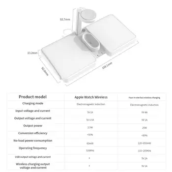 10 W Qi brzi bežični punjač i držač za iPhone 12 11 XR X iWatch series 4 u 1 punjenje: priključne stanice za Airpods Pro Apple pen