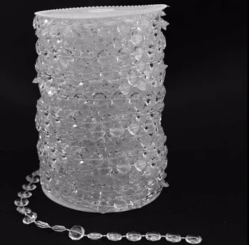 10 mm perle 30 metara/rola visi akrilne perle, Strand za vjenčanje Božićno drvce Središnji ukras