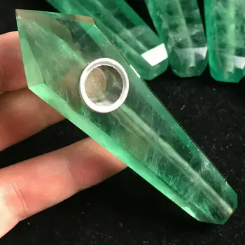 Prirodni Zeleni Fluorit Otvor Cijevi Quartz Crystal Stick Točka