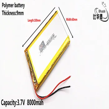 3.7 V 8000mAh 9060100 litij-polimer Li-Ion litijum-jonske punjive baterije za Mp3 MP4 MP5 GPS PSP bluetooth mobile