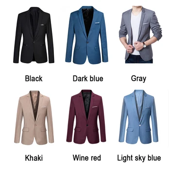 2019 nova muška moda jednobojnu poliester poslovno odijelo muškarci svakodnevni tanak tanak sportska jakna za poslovni kostim plus size 6XL