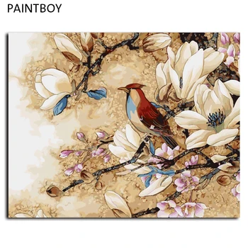 PAINTBOY DIY ulje na platnu po brojevima uokvirene slike slikarstvo i kaligrafija cvijeća i ptica uređenje doma za dnevni boravak G447