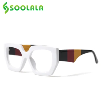 SOOLALA Square prevelike anti-plavo svjetlo naočale za čitanje žene muškarci široke ruke naočale presbyopia naočale za čitanje +1,0 do 4,0