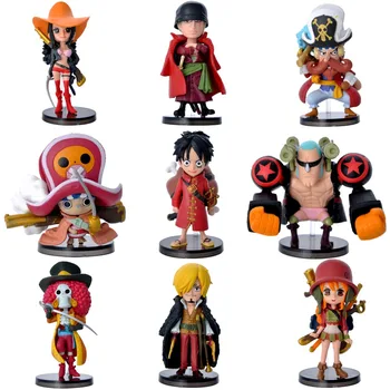 Anime One Piece Luffy nama Zoro helikopter Санджи Robin Frankie Усопп PVC figurica zbirka model dječje igračke lutka 9 kom./compl.