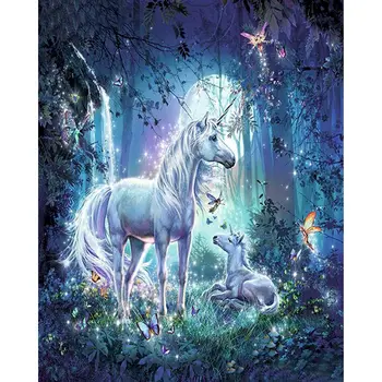 SELILALI Picture By Numbers Unicorn Animal Oil Painting By Number Acrylic Paint Draw On Canvas Home Decoration Wall Artcraft