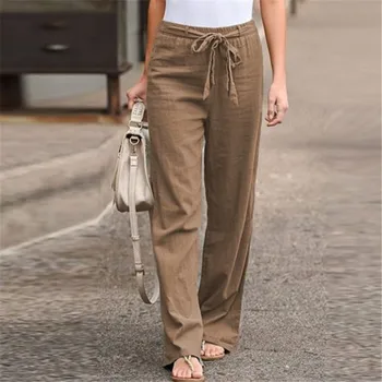 Novi богемные Trendy ženske hlače su čvrste pamučne lana zone izravne svakodnevne duge hlače hlače sportske hlače ropa mujer