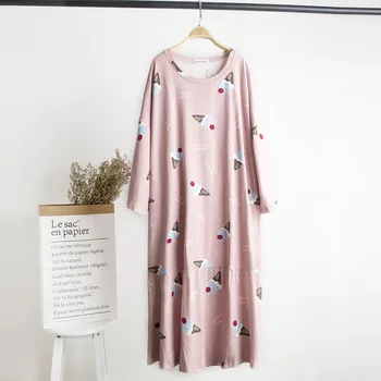 Sleep Lounge plus size noći haljina žene ispisuje dugu haljinu Ljeto Jesen pidžama 5XL 6XL veliki veličina pidžame za žene