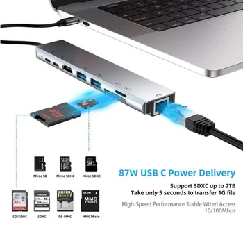 8 u 1 многопортовый Tip C na USB-C 4K HDMI adapter USB 3.0 kabel za hub