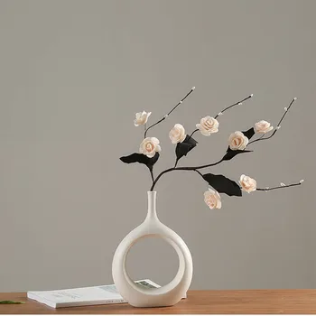 Nordic ins creative ceramic white vase light luxury home living room ploča sušeni cvijet cvijet kontejner kućni ukras