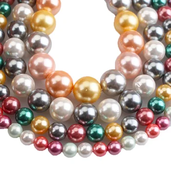 Prirodne perle od školjaka višebojnom okrugle perle od školjaka 6 8 10 12 mm Diy perle za ogrlice i narukvice naušnice izradu nakita