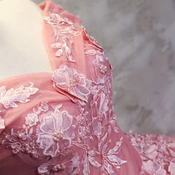 VLNOU NISA Pink Hot Fashion 2018 New Quinceanera Dress Vestidos De Party Prom Formalno Sexy s ramena slatki cvjetni print