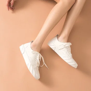 BeauToday bijele tenisice ženske daje koža cijele čarapa criss-cross вулканизированная cipele šljokice trend Dama Casual cipele i ravnim cipelama 29516