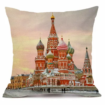 XUNYU Russia Building jastučnice rublje baciti jastučnica home kauč kvadratnom dekorativna jastučnica 45X45cm EJZ001