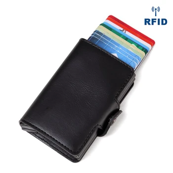 Umjetna koža 2020 nove muškarci nositelji poslovne kreditne kartice ID Card Case moda automatski držač RFID kartice aluminijske novčanike, bankovne kartice