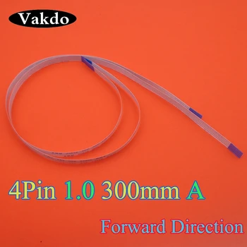 5 kom./lot novi FFC FPC plosnati fleksibilni kabel 1.0 mm korak 4pin 4 pin naprijed dužina 300 mm, širine 5 mm Traka je fleksibilan kabel, Tip A