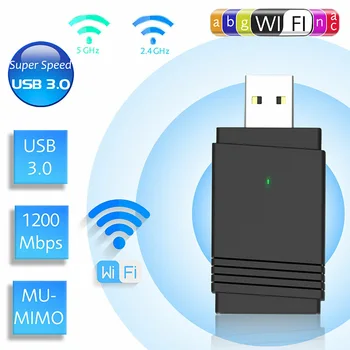 Bežični adapter Wi Fi 1200 Mbps USB 3.0 Dongle Dual Band Bluetooth 5.0 ugrađena dvostruka antena ND998