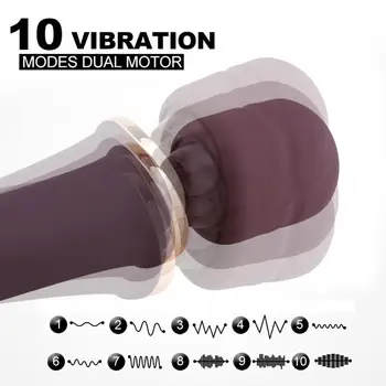 10 autocesta vodootporni vibrator lesbian Vagina vibrator masažu tijela USB masturbator čarobni štapić maser klitoris seks igračka za žene