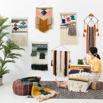 Skandinavski Boemski stil vune tapiserija ukusno ručni rad, pletenje zidne tapiserije kućni ukras pozadina dekor visi s javnošću