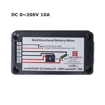 Voltmetar dc ampermetar 0-200V 10A / 50А / 100А/200А / 300А snaga brojilo energije Inpedance kapacitet vrijeme izvođenja SOC monitor