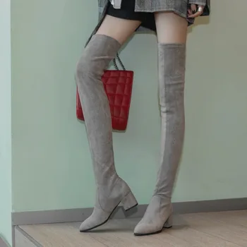 Overknee Čizme Female With High With Seksi Sharp Elastična Force All-match Čizme High Boots