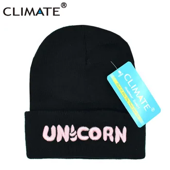 Klima žene muškarci Jednorog je zima topla kapa-šešir Jednorog crna hip-hop soft вязаная kapa za odrasle mlade dječak djevojčica toplo šešir