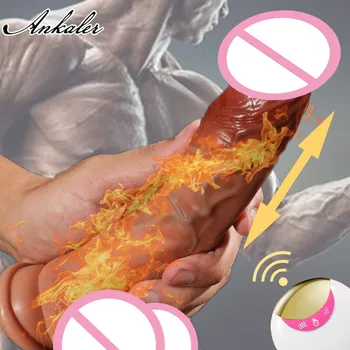 Daljinsko grijanje dildo vibrator za žene ogroman kurac lezbijke seksi igračke za odrasle erotske rublja realističan penis ženska masturbacija