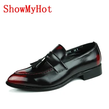 ShowMyHot kićanka istaknuo mikrovlakana koža muški haljina cipele poslovni skup na nogama cipele klasicni Bullock britanski proljeće i jesen cipele