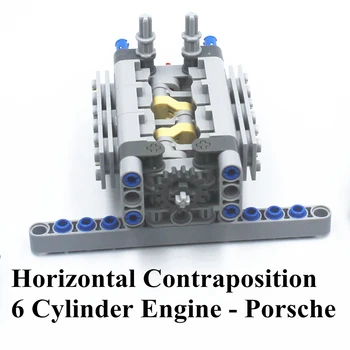 MOC Technic Parts Education Race Vertical 4 cylinders Horizontal contraposition 6 cilindara i V-8 cilindara kompatibilan s lego