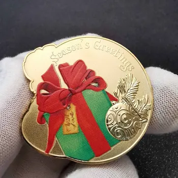 Abnormalni Božić Djed Mraz Šarene Zlatnik Medalju 2021 Novu Godinu Pokloni Nezaboravne Snjegović Kovanice Božićno Drvce