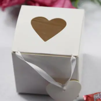 50 kom. bijelo srce vjenčanje laser bombonijeru korist vjenčanje milost kutije kutije poklon za djevojčice i dječake rođendan babyshow supplie