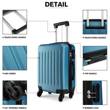 KONO kofer Rolling ručnu prtljagu 4 kotača Spinner kolica torbica Carry on putnu torbu Hardside ABS 19
