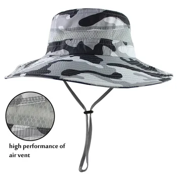 UPF 50+ Sun Hat Bucket Summer Men Women Ribolov Boonie Hat Sun UV Protection Long Large Wide Brim Mesh Outdoor Hiking Beach Cap