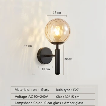 Moderna led unutarnji stakleni svjetiljke zidne svjetiljke crni berba mesing ukras klasično potkrovlje prolaz прикроватное ogledalo lampa glačala / AC 90~240V