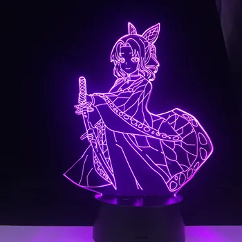 SHINOBU KOCHO 3d LED anime lampa DEMON SLAYER KIMETSU NO YAIBA 16 boja promjena daljinskog upravljača Led Night Light Home Decor poklon
