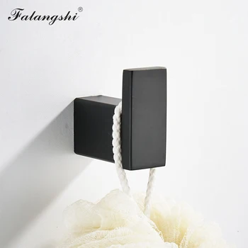 Falangshi 304 nehrđajući čelik set opreme za kupaonicu visoke kvalitete vješalica za ručnike držač papira kupaonica police, kuke crna boja WB8838
