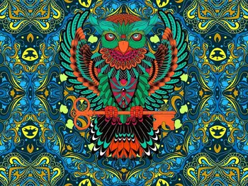 Simsant Mandala tapiserija психоделическая Noćni Sova pozadina Nebeski Mjesec tapiserija za spavaće sobe zidni dekor