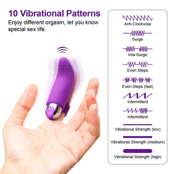 Luvkis seks prst maser metak vibrator 10 brzina snažan terapeutski maser za žene seks-igračke ljubičasta