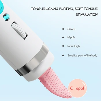 Veliki čarobni štapić jezik vibrator za žene LCD fleksibilan jastuk TPE materijala bradavice, klitoris je stimulans adult sex igračke za žene