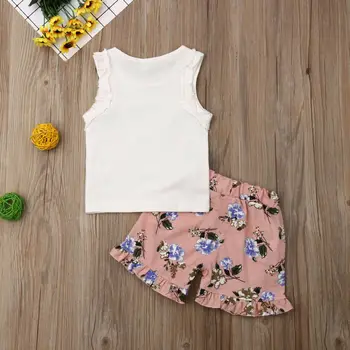 US 2Pcs Kids Baby Girls 3M-3Y mače t-shirt majice +hlače cvijeće odjeća odjeću setovi