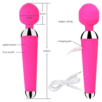 Super moćan magični štapić AV vibrator USB punjenje G Spot vibracioni za žene vaginalni klitoris maser ženski masturbator SexToys