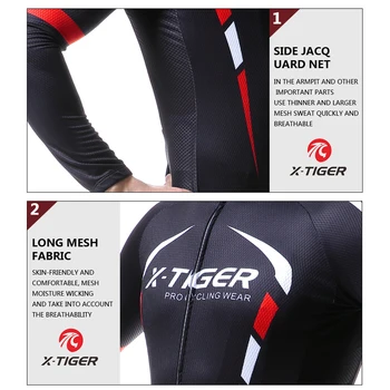 X-TIGER Men Cycling Jersey s dugim rukavima prozračna biciklistička odjeća Quick Dry Sun Protection MTB Bike Odjeca košulje sportska odjeća