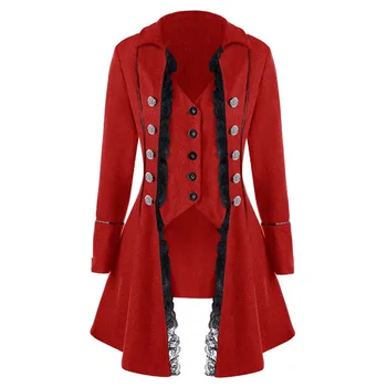 Ženski starinski jaknu dug smoking starinski steampunk klasicni frak gumb Брестед gotička Victorian сюртук cosplay