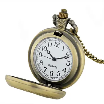 Srce od leda i Vatre dizajn brončani berba kvarc džepni sat Muškarci Žene privjesak ogrlica satovi pokloni