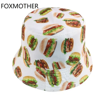 FOXMOTHER novi dizajn obostrane unazad jede hamburger, pomfrit ribarski šešir ženske, muške sunčane kape kantu kape ljeto 2020