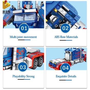 PANLOS veliki kamion deformacija robot rat tuđi automobil, Model dječja igračka naljepnica dar kompatibilan s LegoINGlys građevinskih blokova