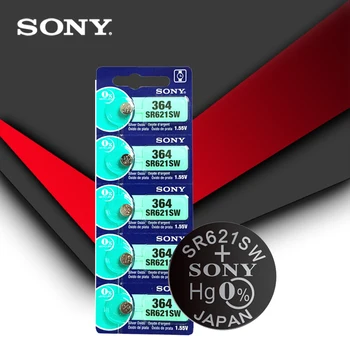 100pc Sony original 364 SR621SW V364 SR60 SR621 AG1 Watch Battery Button Coin Cell made in Japan
