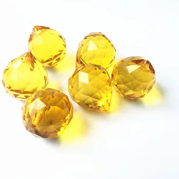 Top (besplatno prsten ) 10 kom./lot zlatni 20 mm staklo cut-okrugle loptice visi luster privjesak blještavo Suncatcher kristalne prizme